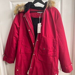 NEW! Designer Maternity Peacoat - Luxury Fleece-Lined Winter Coat 🤰Size L